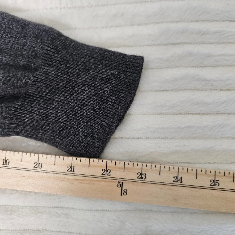 George Mens Cotton Cashmere V-Neck Sweater L Charcoal Grey Classic Minimalist